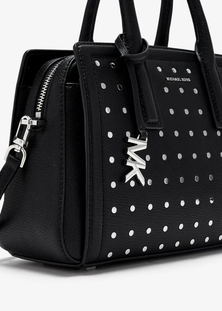Michael Kors Laila Small Studded Leather Satchel