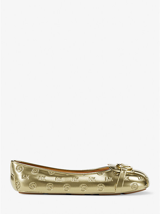 Michael Kors Fulton Metallic Logo Debossed Moccasin