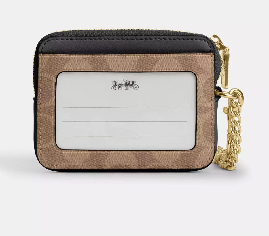 Coach Zip Card Case In Signature Canvas Kartlık