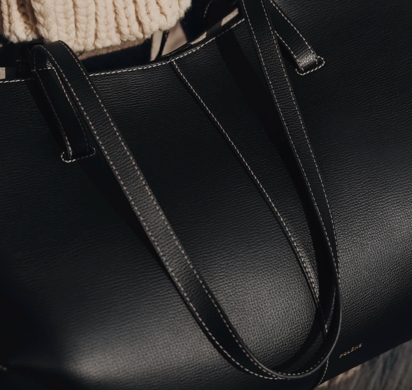 Cyme-EDITION TEXTURED BLACK WITH ECRU STITCHING