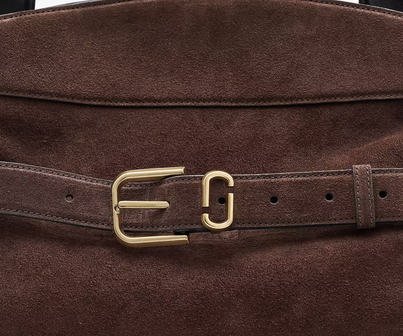 Marc Jacobs The Suede Dakota Satchel Bag-Dark Brown