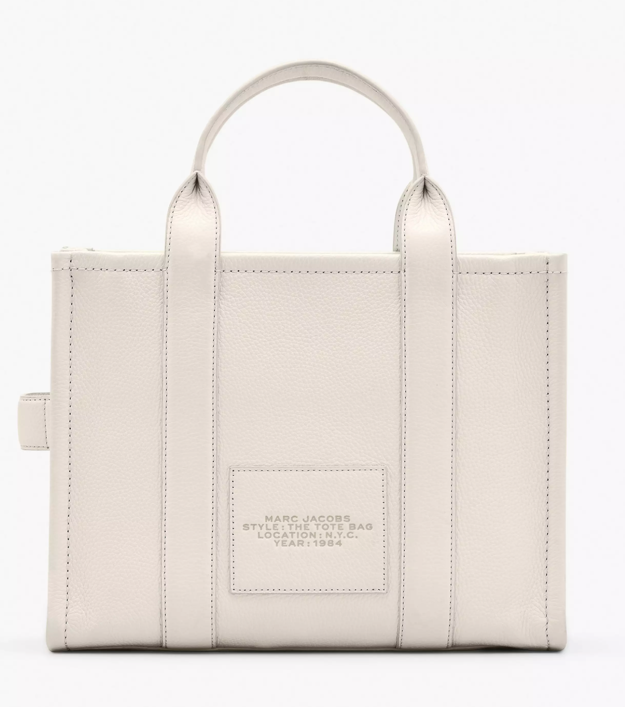 Marc Jacobs Leather Medium Tote Bag-Cotton/Silver