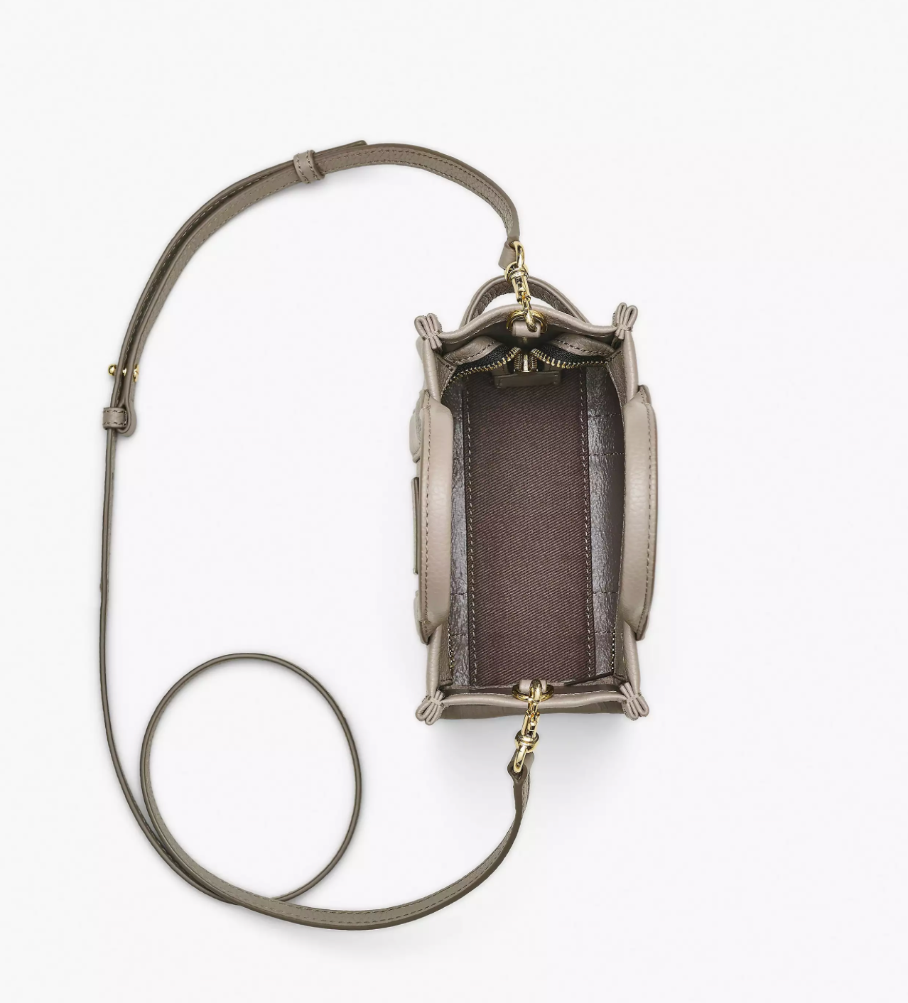 Marc Jacobs The Leather Crossbody Tote Bag-Cement
