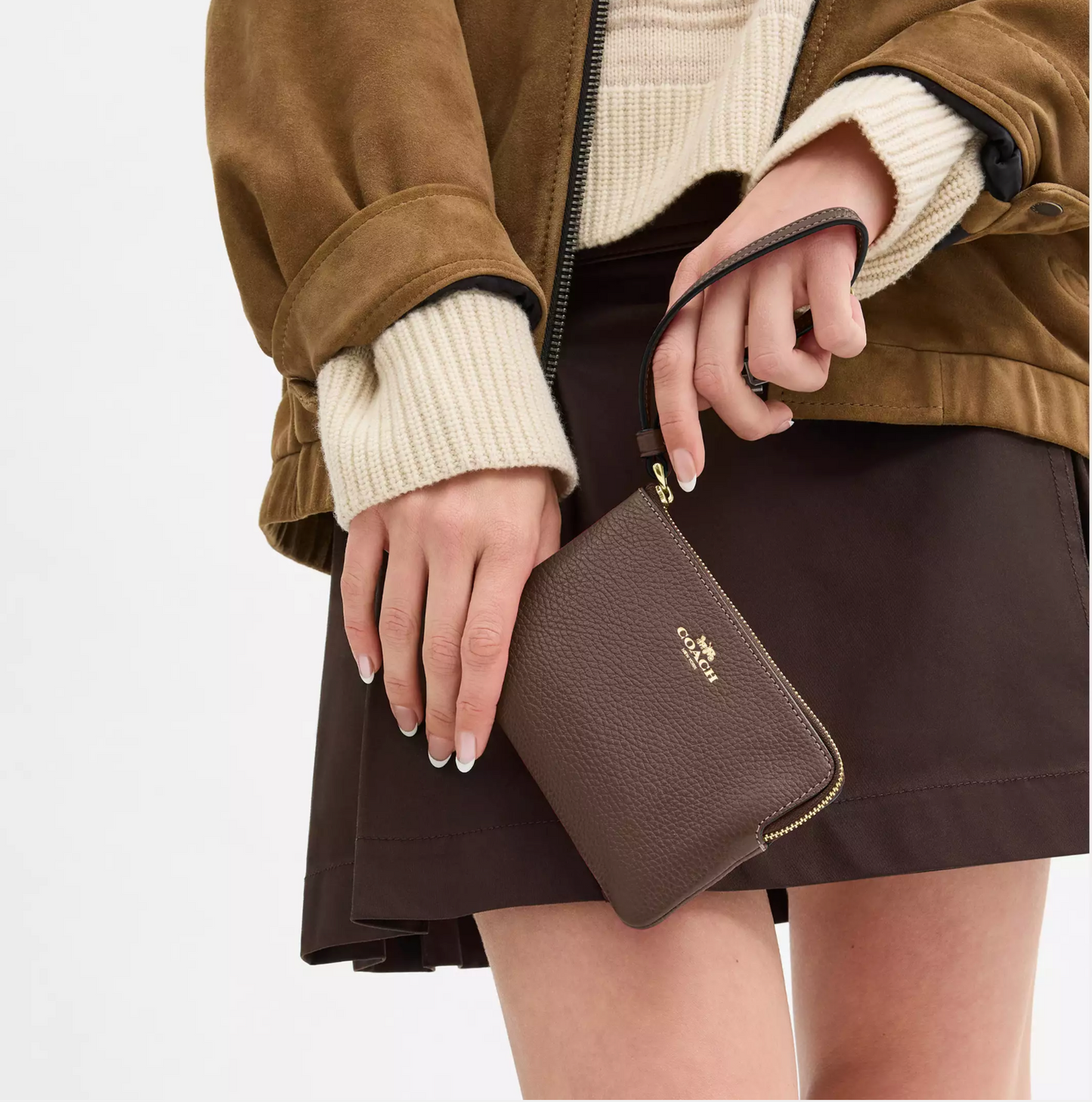 Coach Corner Zip Wristlet