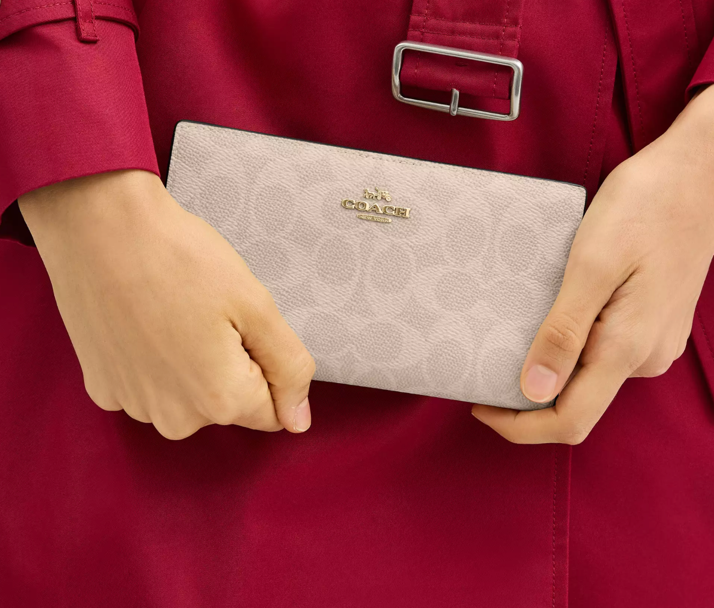 Coach Slim Zip Wallet In Signature Canvas