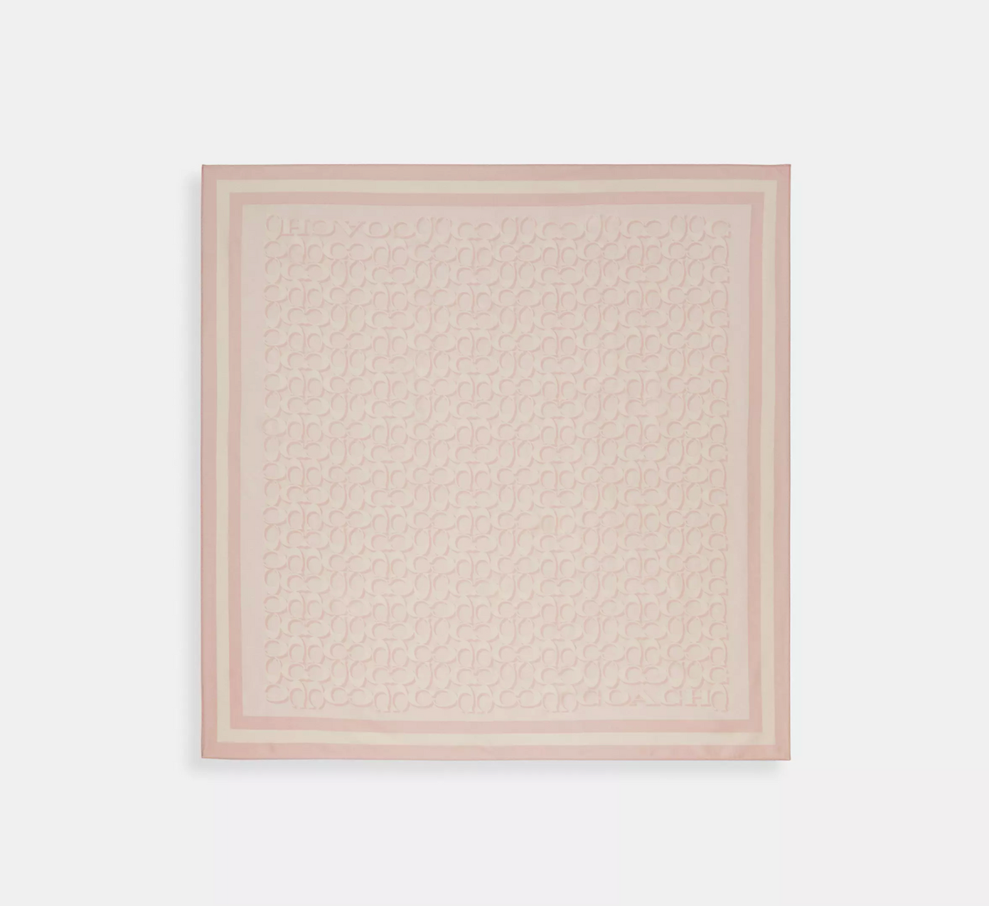 Coach Signature Print Silk Square Scarf - Nude