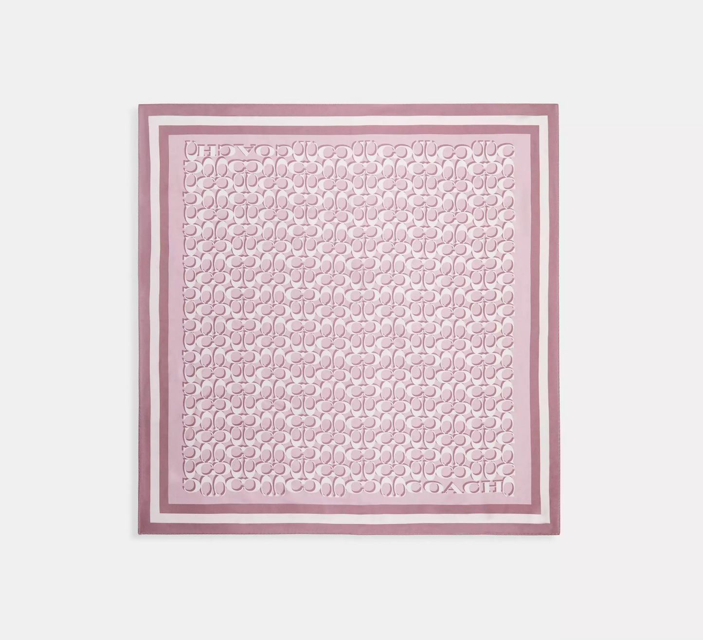Coach Signature Print Silk Square Scarf - Lilac