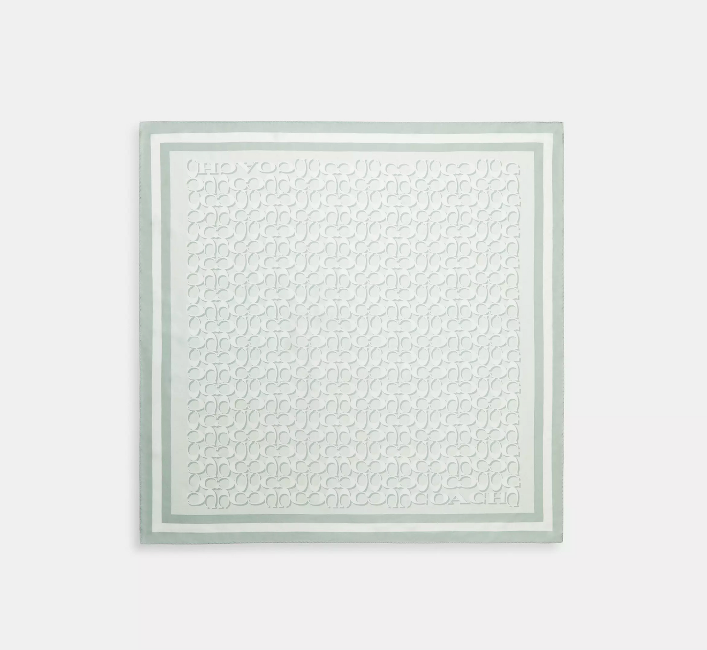 Coach Signature Print Silk Square Scarf - Pistachio