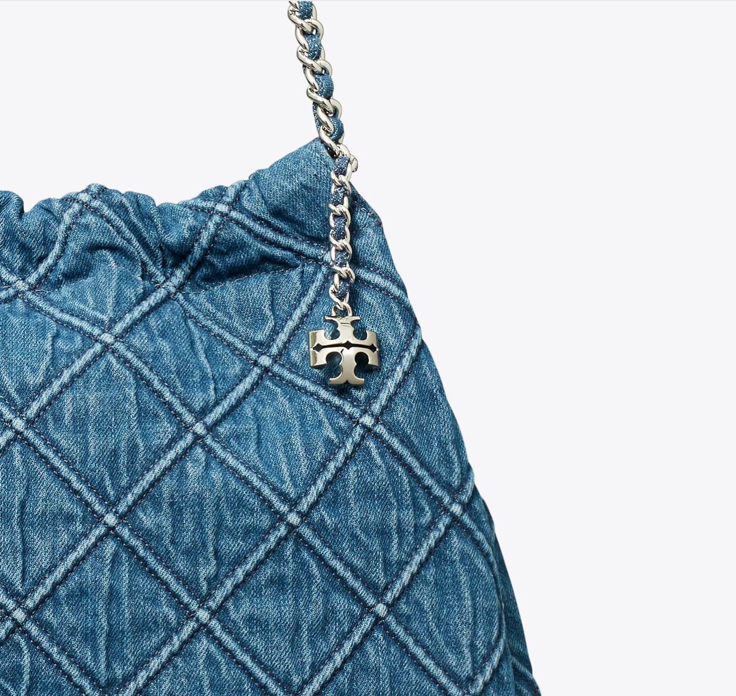 Tory Burch Fleming Soft Denim Hobo Bag