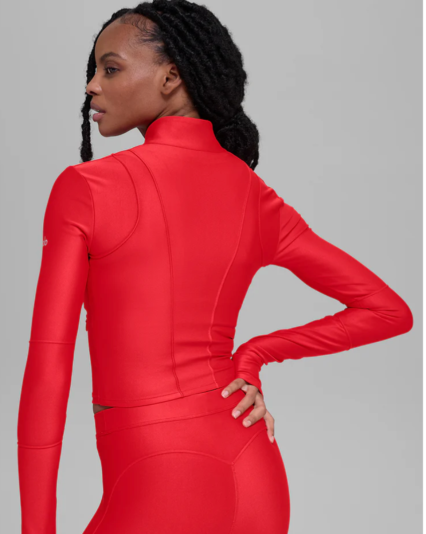 Alo Yoga Airlift Ignite Zip Up Jacket-Bright Red