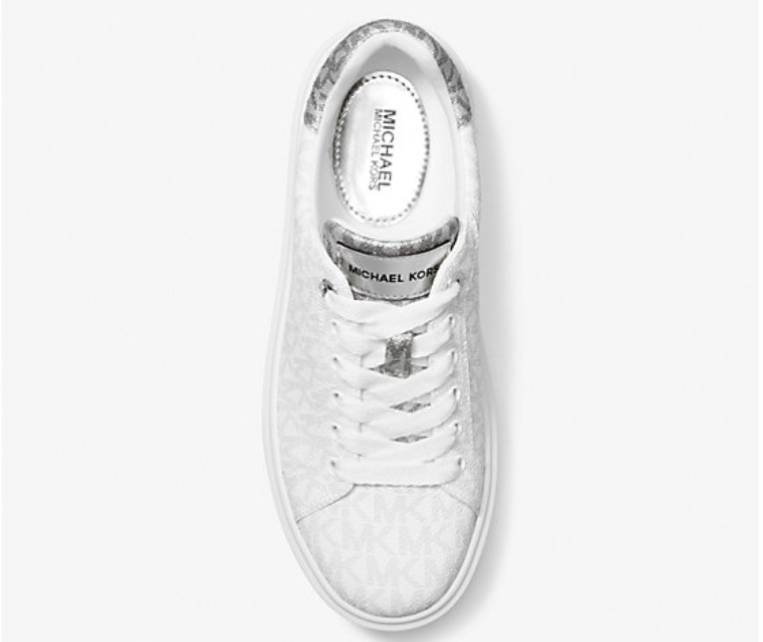 Michael Kors Romey Metallic Two-Tone Signature Logo Platform Sneaker