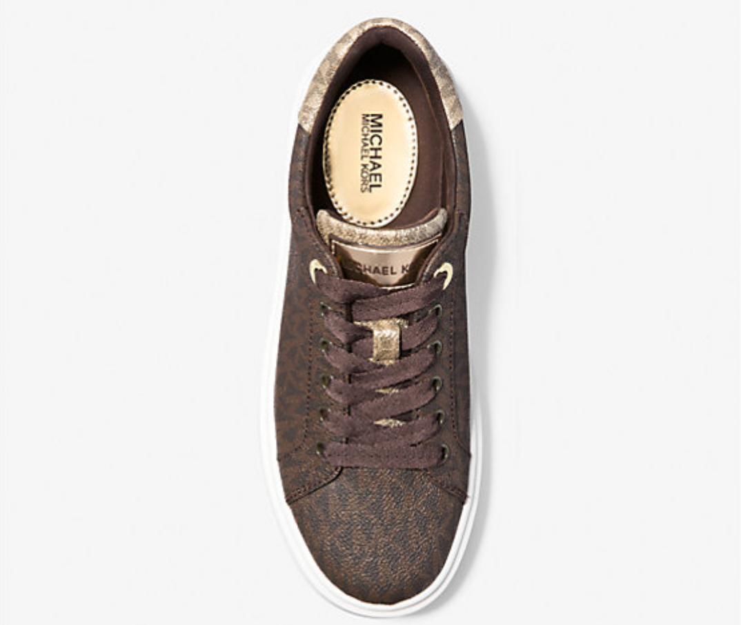 Michael Kors Romey Metallic Two-Tone Signature Logo Platform Sneaker