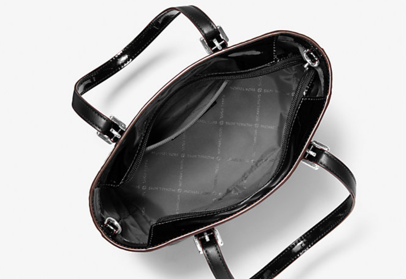 Michael Kors Jet Set Extra-Small Patent Logo Debossed Convertible Tote Bag