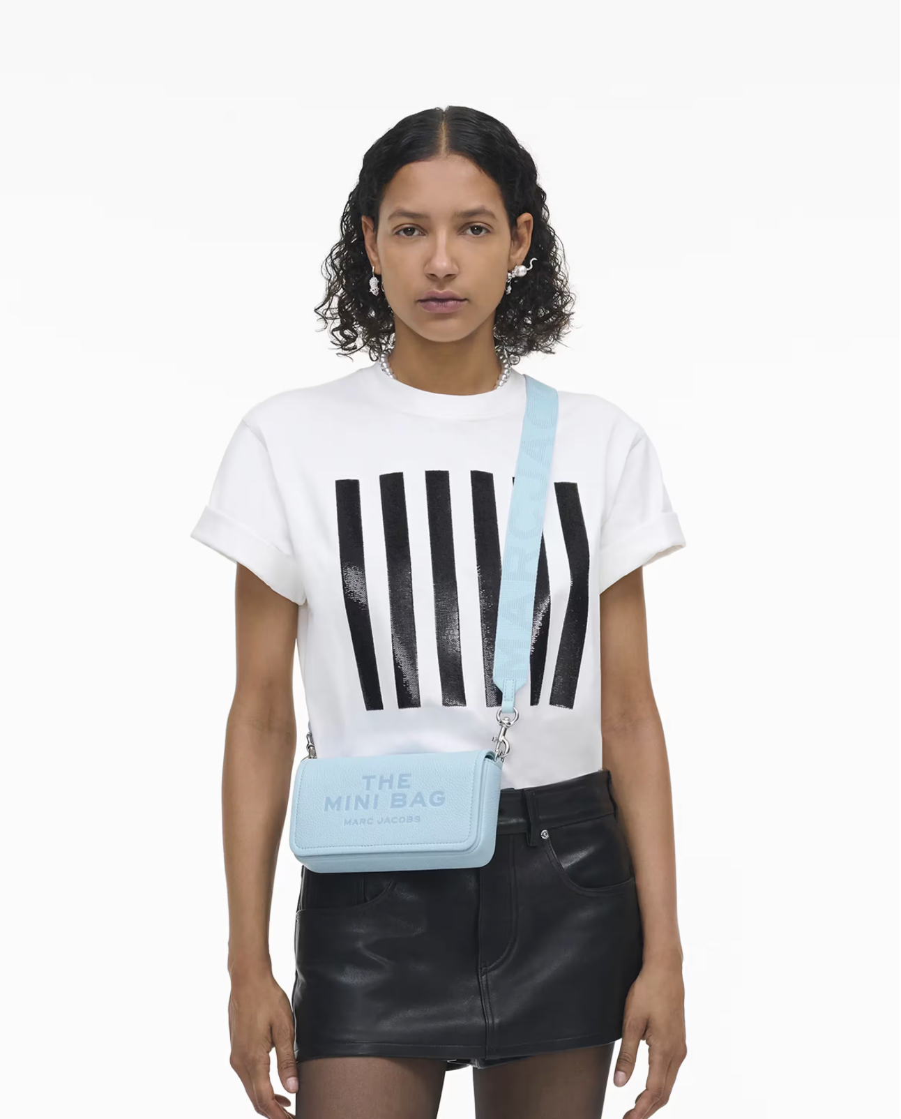 Marc Jacobs Leather Mini Bag-Cloud Blue