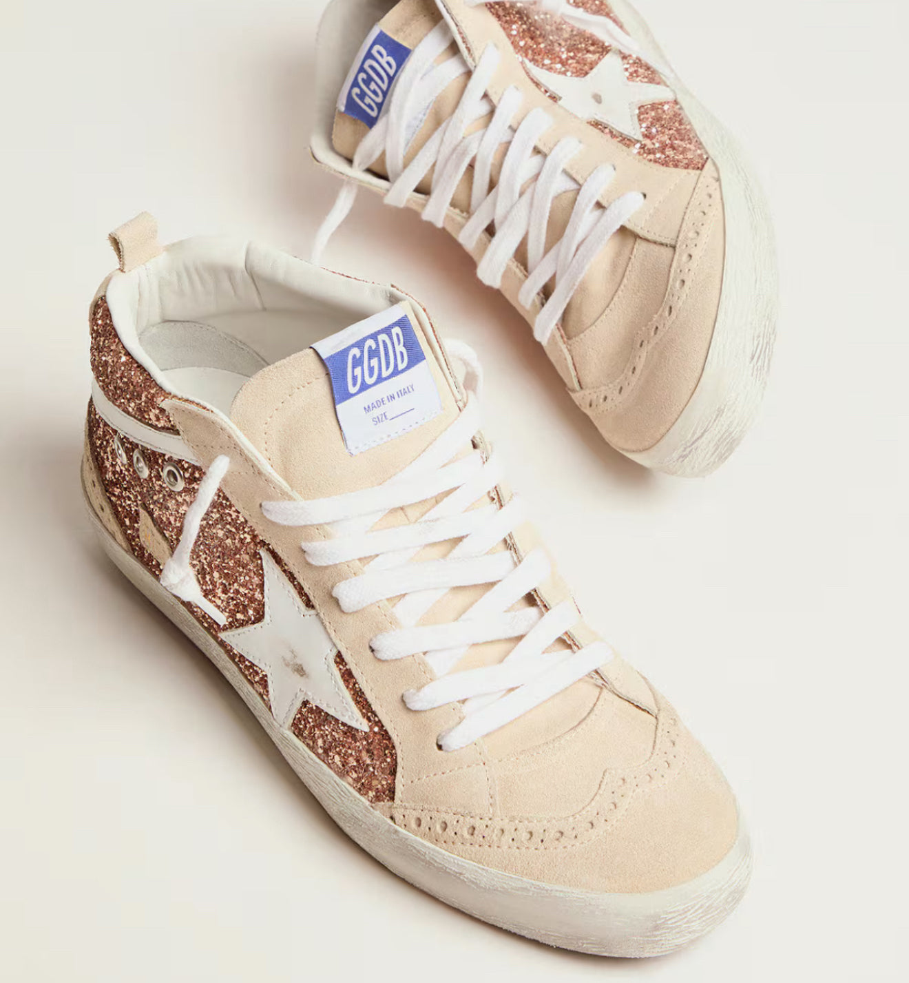 Golden Goose Women's Mid Star with Pink Glitter size 38