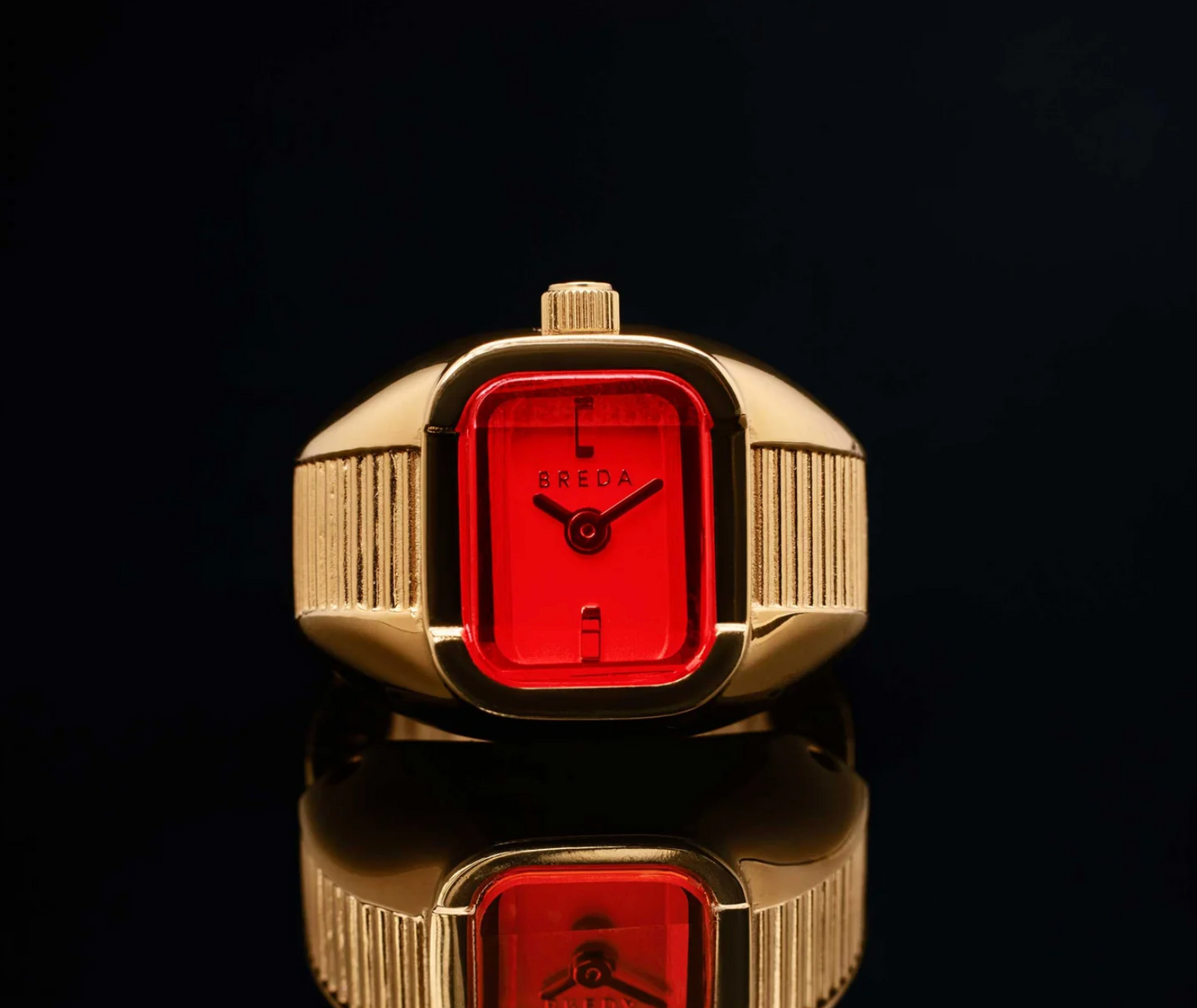 Breda Nocturne Deep Gold/Flame Time Ring Kadın Yüzük Saat