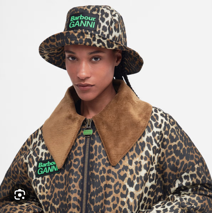 Barbour Ganni Leopard Wax Hat