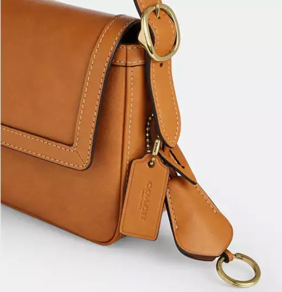 Coach Etta Small Flap Shoulder Bag - Gold/Brown