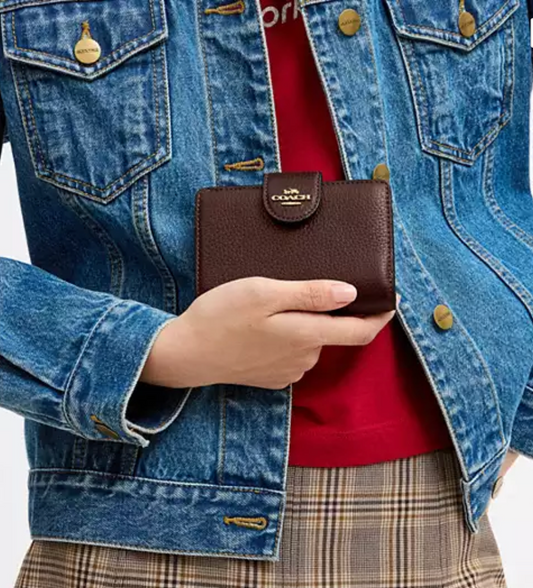 Coach Medium Corner Zip Wallet - Gold/Maple