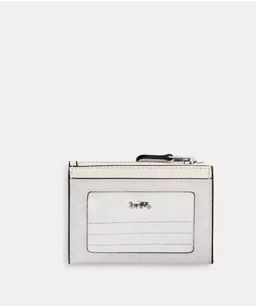 Coach Mini Skinny ID Case In Signature Canvas - Silver/Chalk