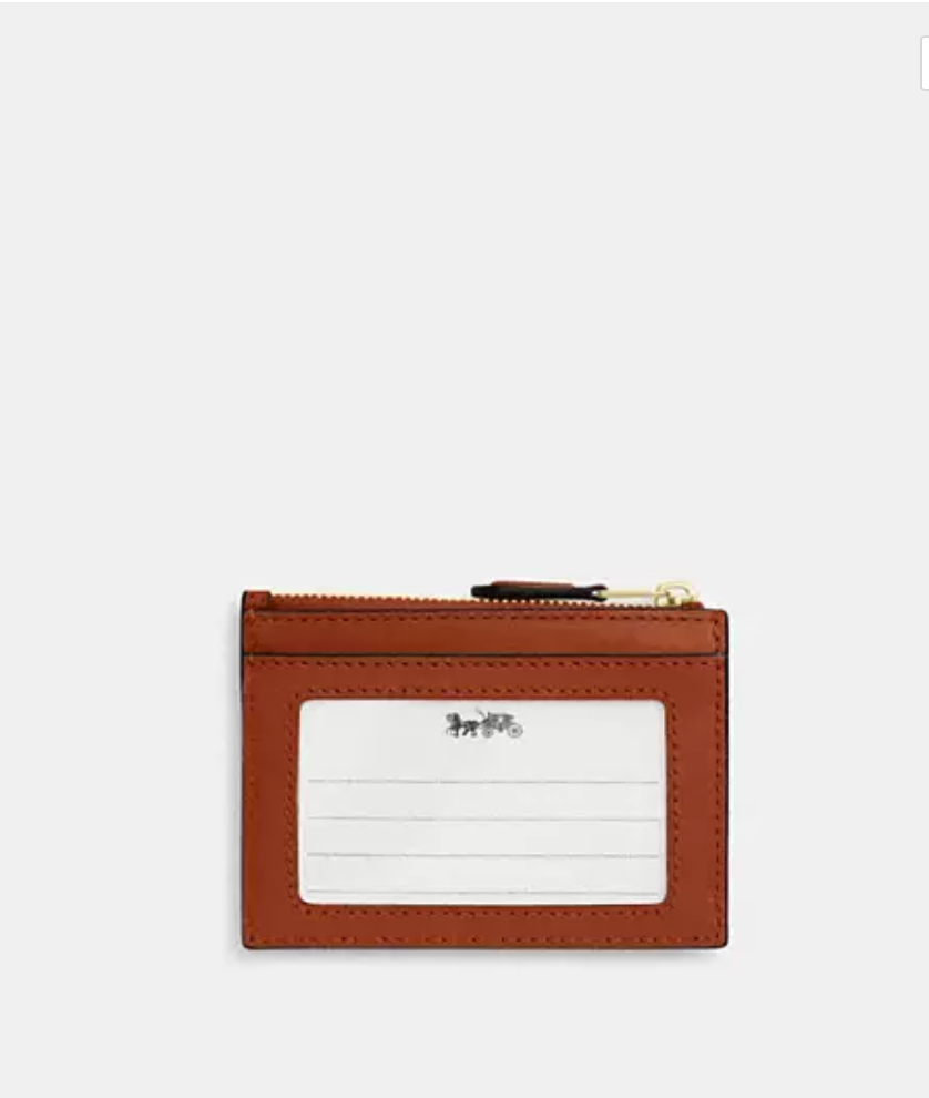 Coach Mini Skinny Id Case With Quilting - Gold/Cinnamon