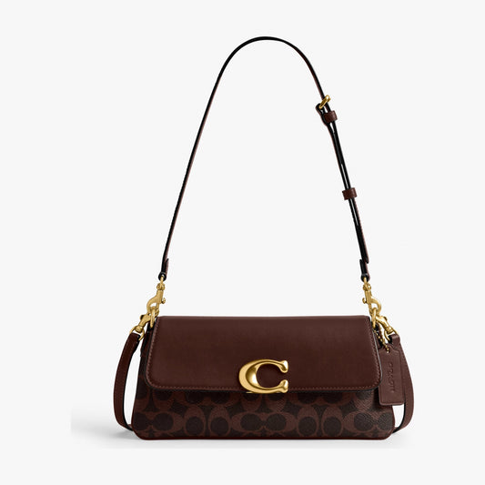 Coach Jet Shoulder Bag In Signature Canvas - Brass/Maple