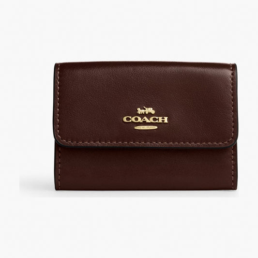 Coach Flap Card Case - Gold/Maple