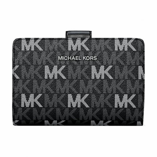 Michael Kors Jet Set Travel Medium Signature Logo Billfold Wallet - BLACK