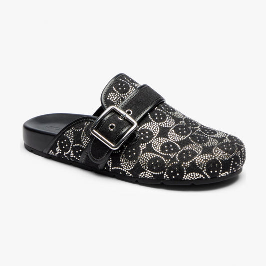 Coach Archival Buckle Clog With Crystal Signature - Black