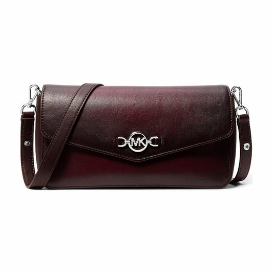 Michael Kors Kacey Medium Burnished Shoulder Bag - MAROON