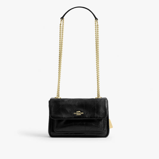 Coach Elodie Crossbody Bag 18 With Quilting - Gold/Black