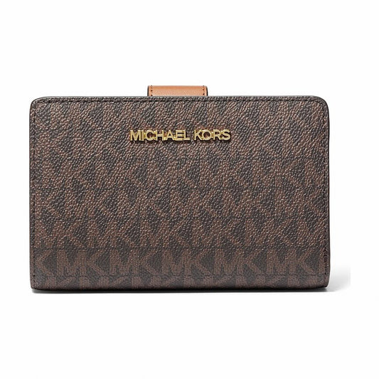Michael Kors Medium Signature Logo Wallet - BROWN
