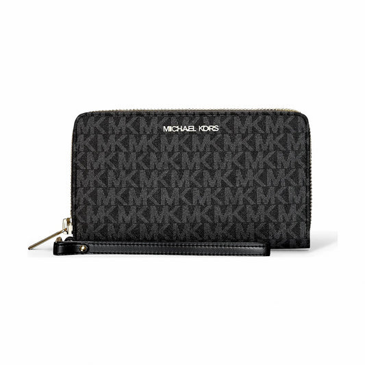 Michael Kors Jet Set Large Signature Logo Smartphone Wallet - BLACK