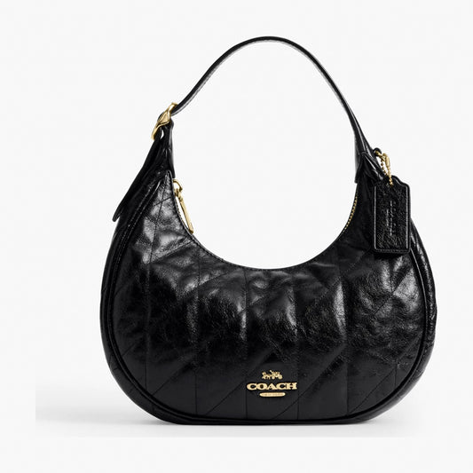 Coach Emily Shoulder Bag With Quilting - Gold/Black