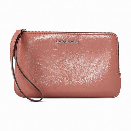 Michael Kors Jet Set Travel Small Crackled Wristlet - SUNSET ROSE