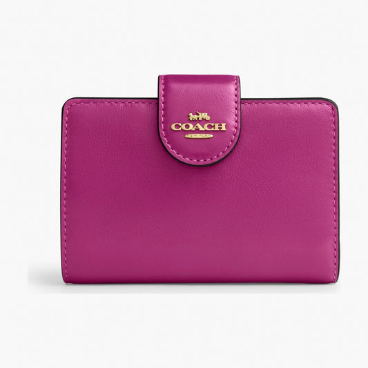 Coach Medium Corner Zip Wallet - Gold/Magenta