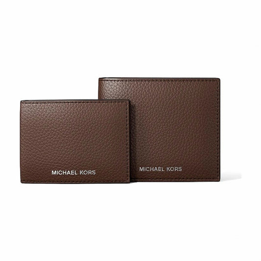 Michael Kors Cooper Pebbled Leather Billfold Wallet With Passcase - NUTMEG