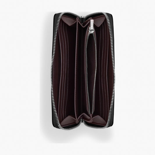 Coach Long Zip Around Wallet - Silver/Black