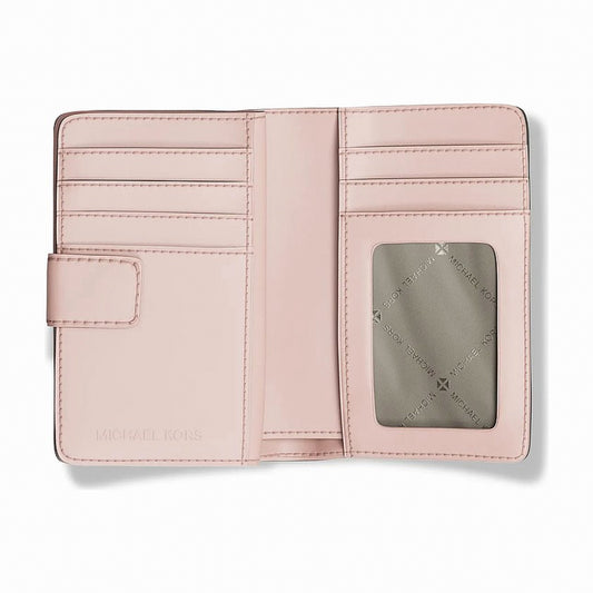 Michael Kors Jet Set Medium Signature Logo Bi-Fold Wallet - POWDER BLUSH