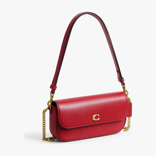 Coach Brook Flap Chain Bag With Charm Chain Strap - Brass/Poppy