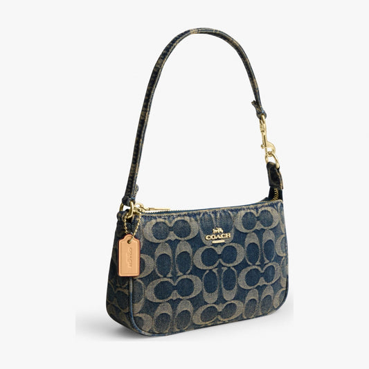 Coach Nolita 19 In Signature Regenerative Cotton Denim - Gold/Denim
