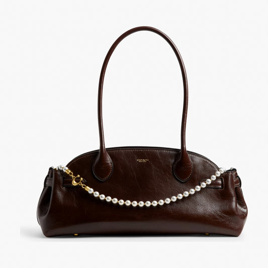 Coach Short Pearl Strap - Brass/Chalk