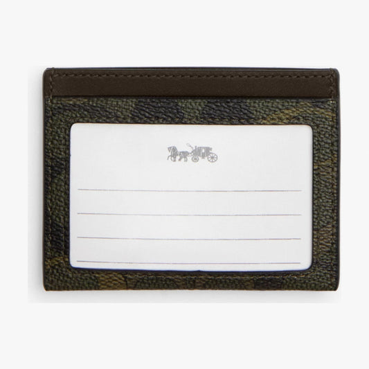 Coach Slim ID Card Case In Signature Camo Print - Green