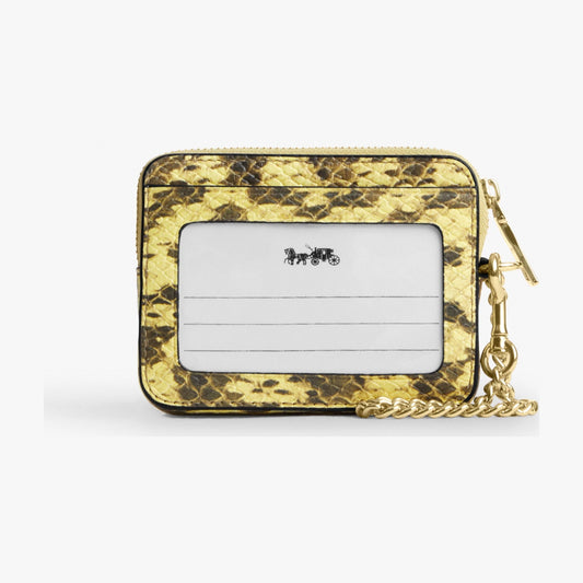 Coach Zip Card Case - Gold/Yellow