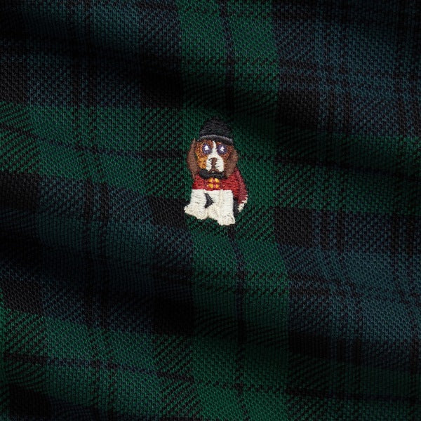 Ralph Lauren Baby Boy Dog-Embroidered Cotton Mesh Coverall - Blackwatch Tartan