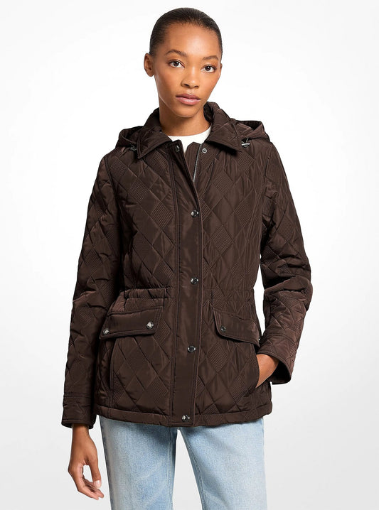 Michael Kors Quilted Jacket - CHOCOLATE
