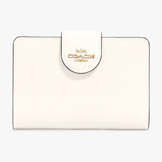 Coach Medium Corner Zip Wallet - Gold/Chalk
