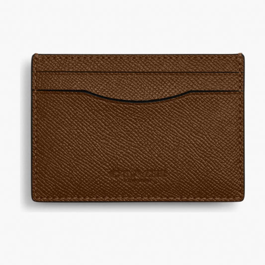 Coach Card Case With Money Clip - Silver/Chestnut