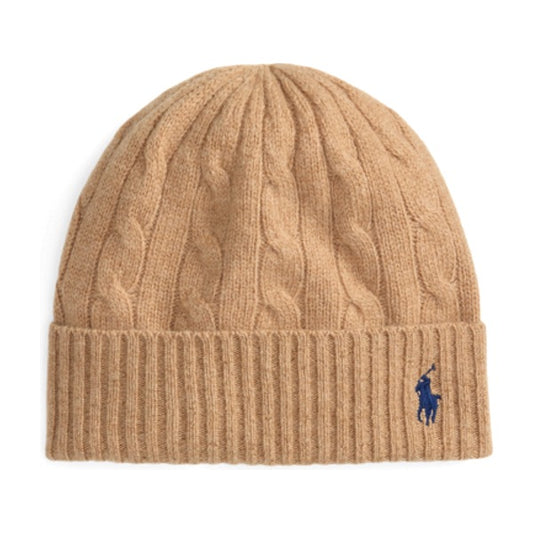 Polo Ralph Lauren Cable-Knit Wool-Cashmere Beanie - Camel