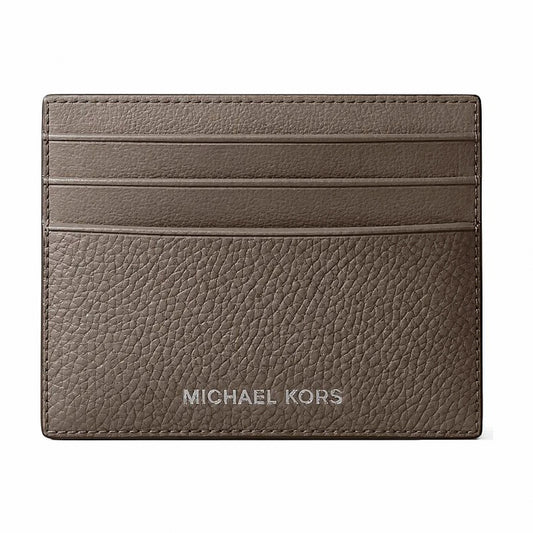 Michael Kors Cooper Pebbled Leather Card Case - MUSHROOM